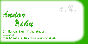 andor mihu business card